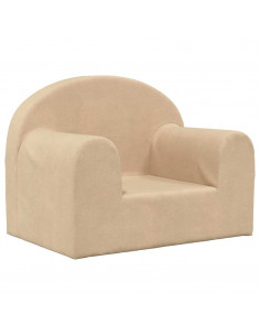 Divano per Bambini Crema in Morbido Peluche