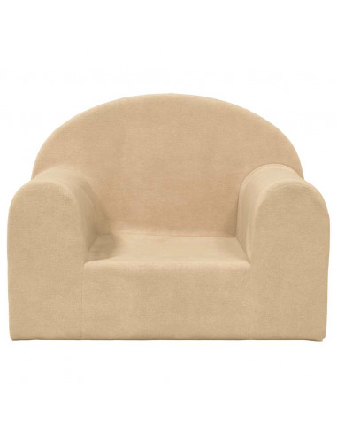Divano per Bambini Crema in Morbido Peluche