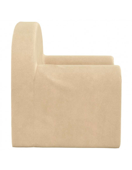 Divano per Bambini Crema in Morbido Peluche