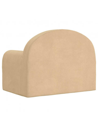Divano per Bambini Crema in Morbido Peluche