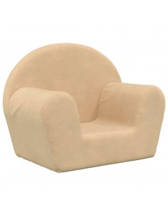 Divano per Bambini Crema in Morbido Peluche