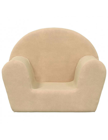 Divano per Bambini Crema in Morbido Peluche
