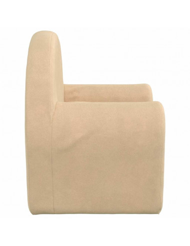 Divano per Bambini Crema in Morbido Peluche