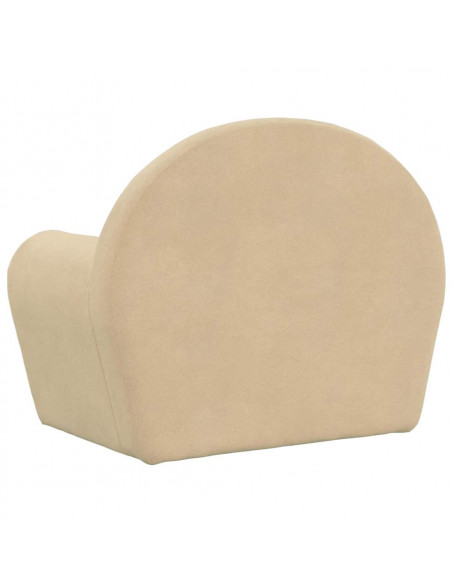 Divano per Bambini Crema in Morbido Peluche