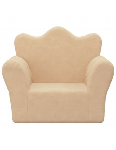 Divano per Bambini Crema in Morbido Peluche 2