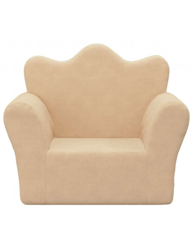 Divano per Bambini Crema in Morbido Peluche