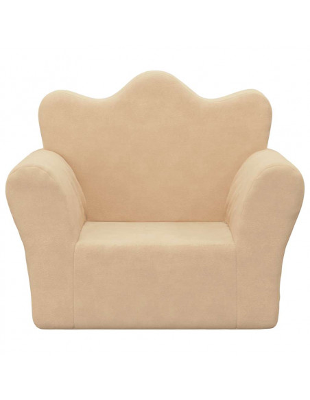 Divano per Bambini Crema in Morbido Peluche