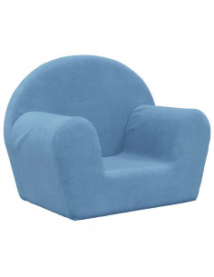 Divano per Bambini Blu in Morbido Peluche