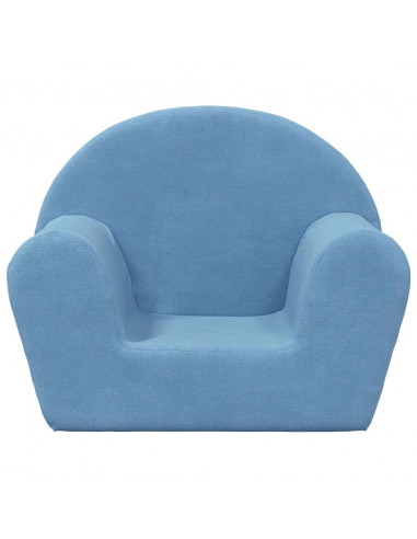 Divano per Bambini Blu in Morbido Peluche