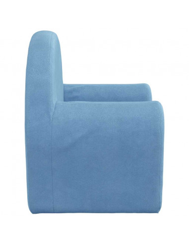 Divano per Bambini Blu in Morbido Peluche