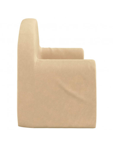 Divano per Bambini a 2 Posti Crema in Morbido Peluche