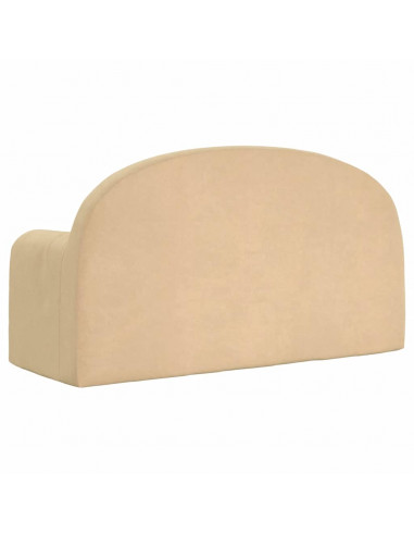 Divano per Bambini a 2 Posti Crema in Morbido Peluche