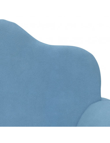 Divano per Bambini a 2 Posti Blu in Morbido Peluche