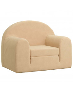 Divano Letto per Bambini Crema in Morbido Peluche