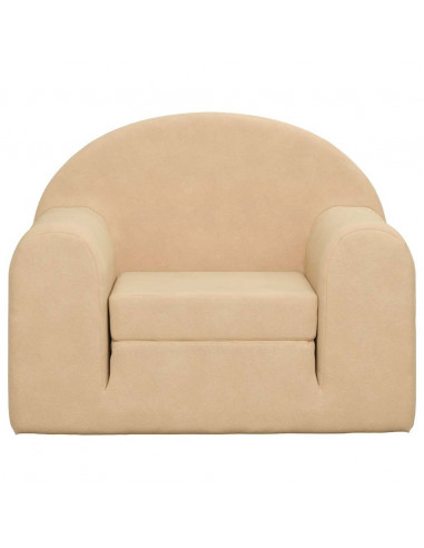Divano Letto per Bambini Crema in Morbido Peluche