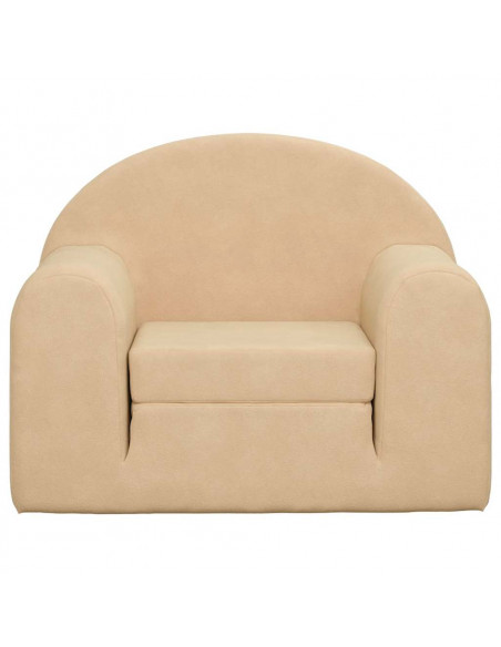 Divano Letto per Bambini Crema in Morbido Peluche