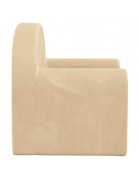 Divano Letto per Bambini Crema in Morbido Peluche