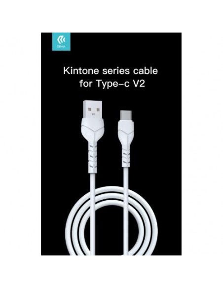 DEVIA KINTONE CAVO TIPO-C 5V 2.1A 1MT CARICA E DATI BIANCO