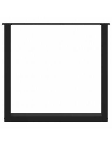 Gambe Tavolino da Caffè a U 3 pz Nero 90x(72-73) cm in Acciaio