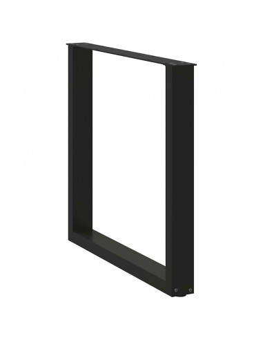 Gambe Tavolino da Caffè a U 3 pz Nero 80x(72-73) cm in Acciaio