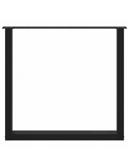 Gambe Tavolino da Caffè a U 3 pz Nero 80x(72-73) cm in Acciaio