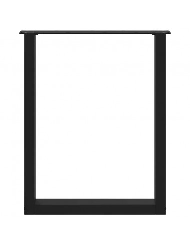 Gambe Tavolino da Caffè a U 3 pz Nero 70x(72-73) cm in Acciaio