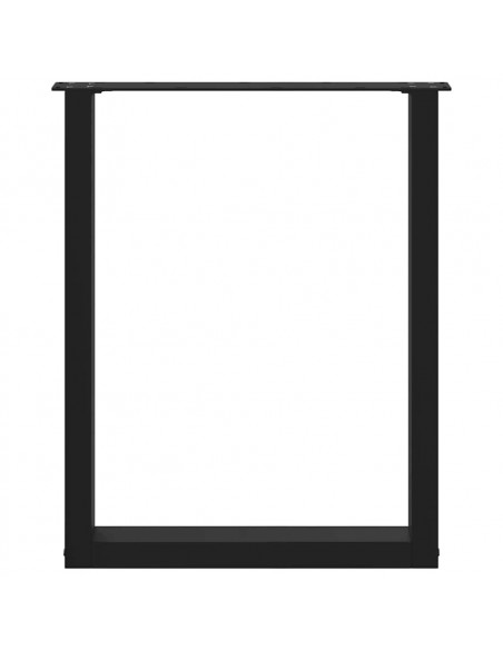 Gambe Tavolino da Caffè a U 3 pz Nero 70x(72-73) cm in Acciaio