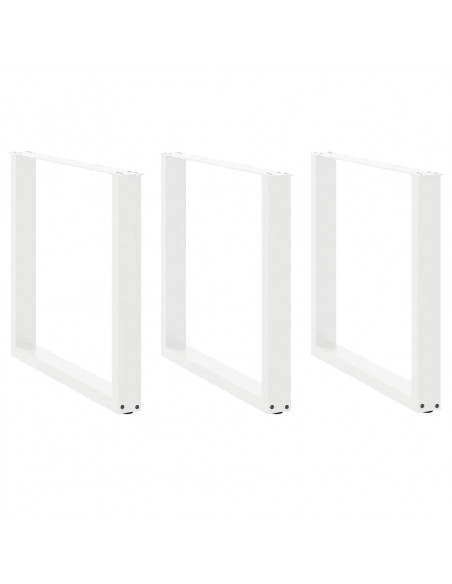 Gambe Tavolino da Caffè a U 3 pz Bianco 90x(72-73) cm Acciaio