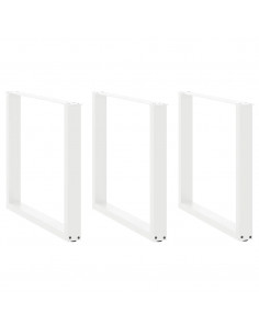 Gambe Tavolino da Caffè a U 3 pz Bianco 80x(72-73) cm Acciaio