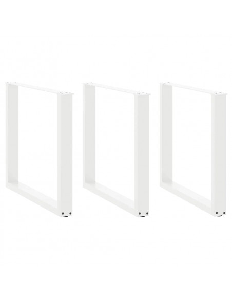 Gambe Tavolino da Caffè a U 3 pz Bianco 80x(72-73) cm Acciaio