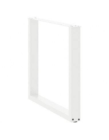 Gambe Tavolino da Caffè a U 3 pz Bianco 80x(72-73) cm Acciaio