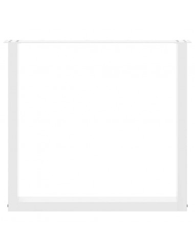 Gambe Tavolino da Caffè a U 3 pz Bianco 80x(72-73) cm Acciaio