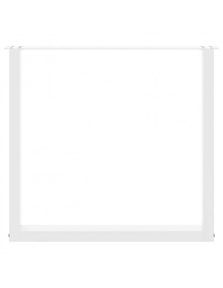 Gambe Tavolino da Caffè a U 3 pz Bianco 80x(72-73) cm Acciaio