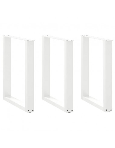 Gambe Tavolino da Caffè a U 3 pz Bianco 70x(72-73) cm Acciaio