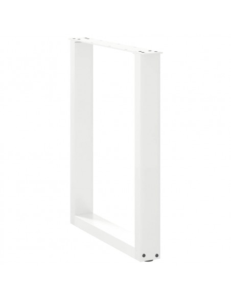 Gambe per tavolo da pranzo a forma di U 3 pz bianche 70x(72-73) cm in acciaio