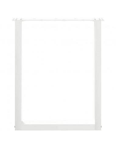 Gambe per tavolo da pranzo a forma di U 3 pz bianche 70x(72-73) cm in acciaio