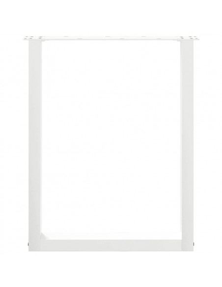 Gambe per tavolo da pranzo a forma di U 3 pz bianche 70x(72-73) cm in acciaio