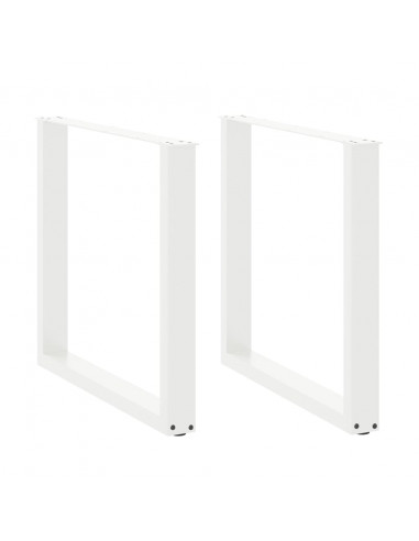 Gambe Tavolino da Caffè a U 2pz Bianco 90x(72-73) cm Acciaio