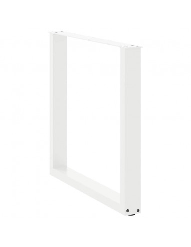 Gambe per tavolo da pranzo a forma di U 2 pz bianche 90x(72-73) cm in acciaio