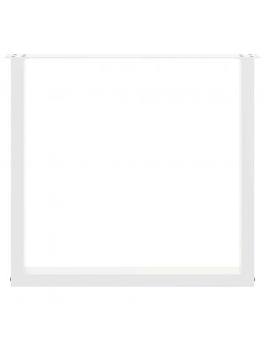 Gambe per tavolo da pranzo a forma di U 2 pz bianche 90x(72-73) cm in acciaio