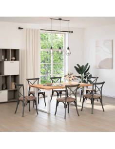 Gambe per tavolo da pranzo a forma di U 2 pz bianche 80x(72-73) cm in acciaio 2