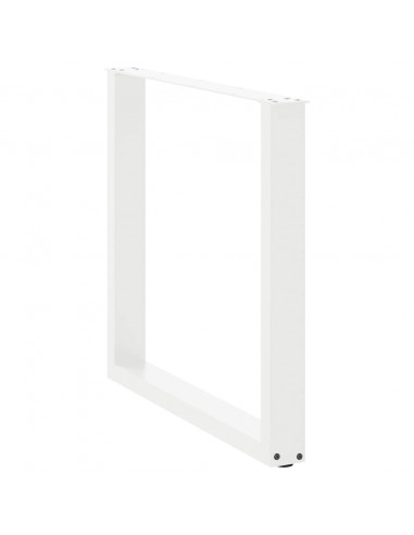 Gambe per tavolo da pranzo a forma di U 2 pz bianche 80x(72-73) cm in acciaio