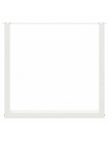 Gambe per tavolo da pranzo a forma di U 2 pz bianche 80x(72-73) cm in acciaio