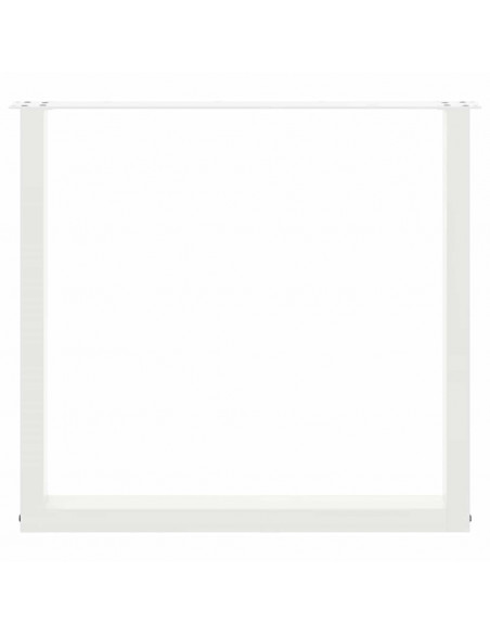 Gambe per tavolo da pranzo a forma di U 2 pz bianche 80x(72-73) cm in acciaio