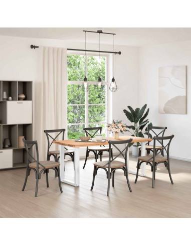 Gambe per tavolo da pranzo a forma di U 2 pz bianche 70x(72-73) cm in acciaio