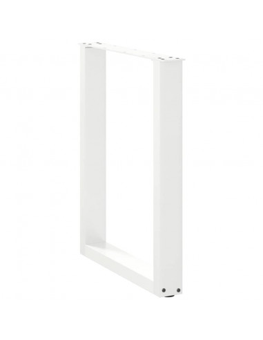 Gambe per tavolo da pranzo a forma di U 2 pz bianche 70x(72-73) cm in acciaio