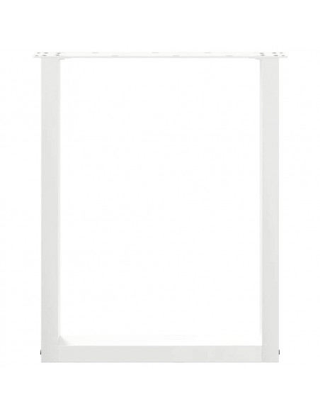 Gambe per tavolo da pranzo a forma di U 2 pz bianche 70x(72-73) cm in acciaio