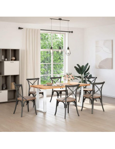 Gambe per tavolo da pranzo a forma di U 2 pz bianche 50x(72-73) cm in acciaio 2