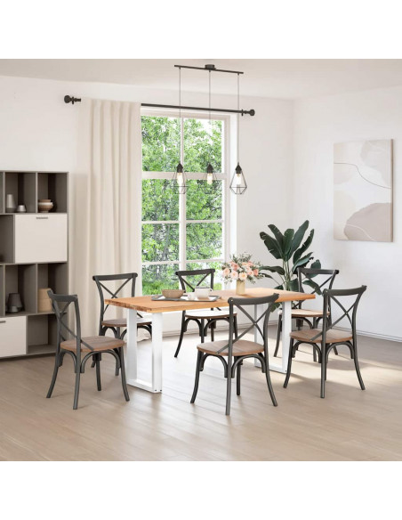 Gambe per tavolo da pranzo a forma di U 2 pz bianche 50x(72-73) cm in acciaio