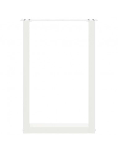 Gambe per tavolo da pranzo a forma di U 2 pz bianche 50x(72-73) cm in acciaio